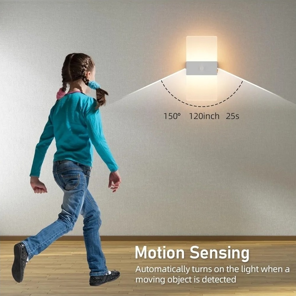 2 Pack Motion Sensor Wall Lights - Picture 2 of 8